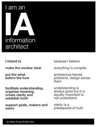 I am an Information Architect.