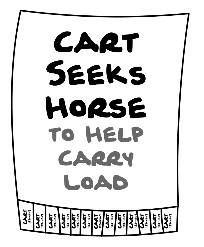 Cart seeks horse